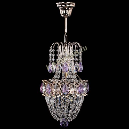 Люстра Астра №1 узкая фиолетовая в Кирове Гусь Хрустальный