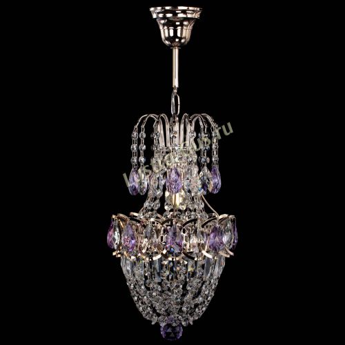 Люстра Астра №1 узкая фиолетовая в Кирове Гусь Хрустальный