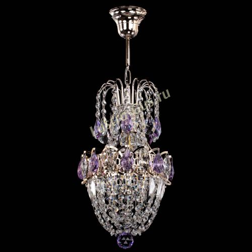 Люстра Астра №1 узкая фиолетовая в Кирове Гусь Хрустальный