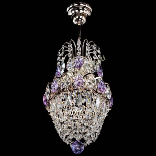 Люстра Астра №1 узкая фиолетовая в Кирове Гусь Хрустальный