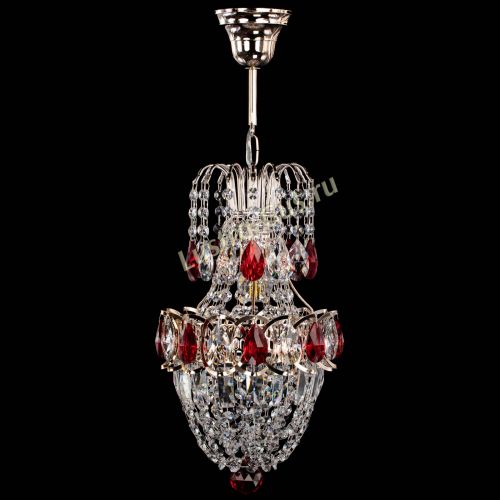 Люстра Астра №1 узкая красная в Кирове Гусь Хрустальный