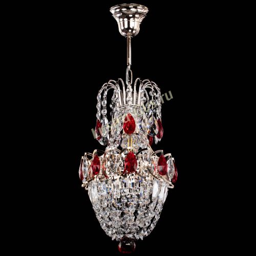 Люстра Астра №1 узкая красная в Кирове Гусь Хрустальный