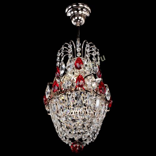 Люстра Астра №1 узкая красная в Кирове Гусь Хрустальный
