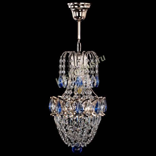 Люстра Астра №1 узкая синяя в Кирове Гусь Хрустальный