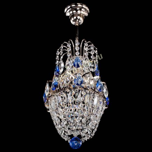 Люстра Астра №1 узкая синяя в Кирове Гусь Хрустальный