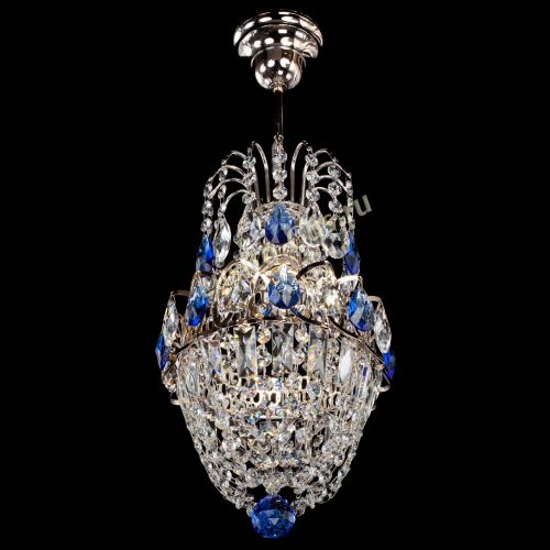 Люстра Астра №1 узкая синяя в Кирове Гусь Хрустальный