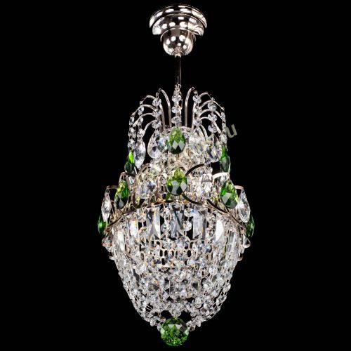 Люстра Астра №1 узкая зеленая в Кирове Гусь Хрустальный