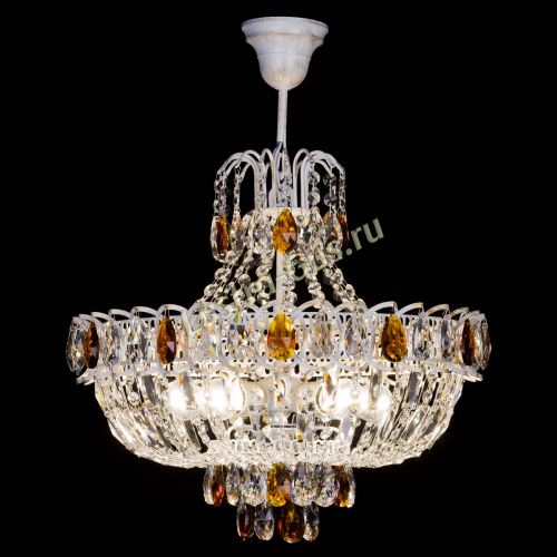 Люстра Астра Белая с подвесом чайная в Кирове Гусь Хрустальный