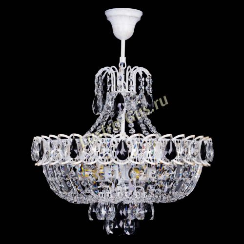 Люстра Астра Белая с подвесом черная в Кирове Гусь Хрустальный