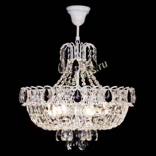 Люстра Астра Белая с подвесом черная в Кирове Гусь Хрустальный