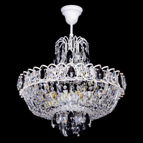 Люстра Астра Белая с подвесом черная в Кирове Гусь Хрустальный