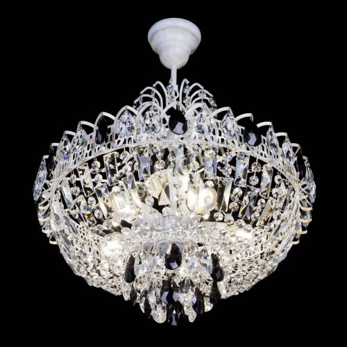 Люстра Астра Белая с подвесом черная в Кирове Гусь Хрустальный