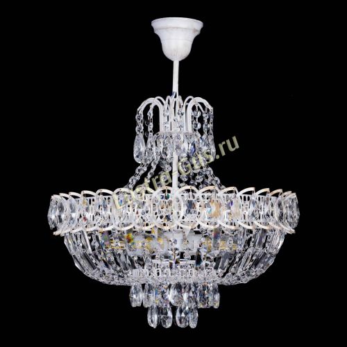 Люстра Астра Белая с подвесом в Кирове Гусь Хрустальный