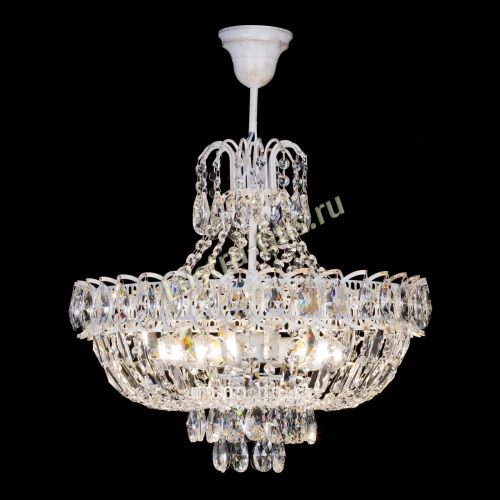 Люстра Астра Белая с подвесом в Кирове Гусь Хрустальный