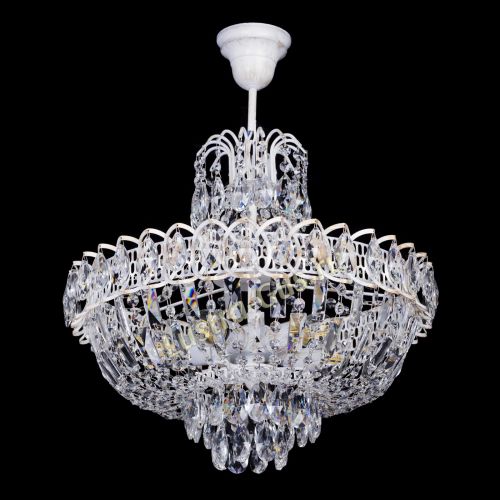 Люстра Астра Белая с подвесом в Кирове Гусь Хрустальный