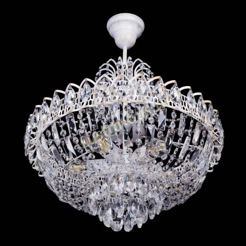 Люстра Астра Белая с подвесом в Кирове Гусь Хрустальный