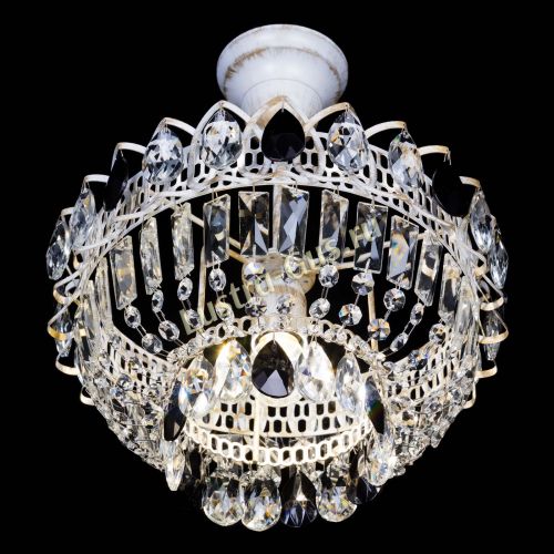 Люстра Астра Бутон №1 Черная - белая с подвесом в Кирове Гусь Хрустальный