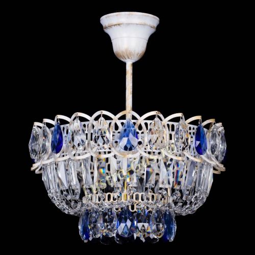 Люстра Астра Бутон №1 Синяя - белая с подвесом в Кирове Гусь Хрустальный