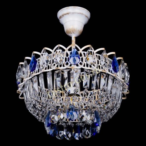 Люстра Астра Бутон №1 Синяя - белая с подвесом в Кирове Гусь Хрустальный