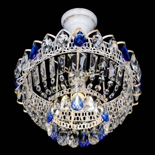 Люстра Астра Бутон №1 Синяя - белая с подвесом в Кирове Гусь Хрустальный