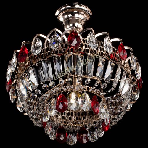 Люстра Астра Бутон №1 с подвесом Красная в Кирове Гусь Хрустальный