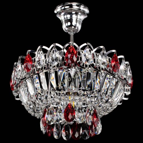 Люстра Астра Бутон №1 с подвесом Красная в Кирове Гусь Хрустальный