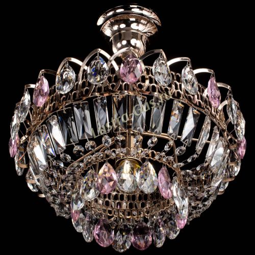 Люстра Астра Бутон №1 с подвесом Розовая в Кирове Гусь Хрустальный