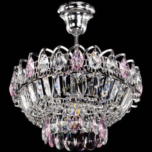 Люстра Астра Бутон №1 с подвесом Розовая в Кирове Гусь Хрустальный