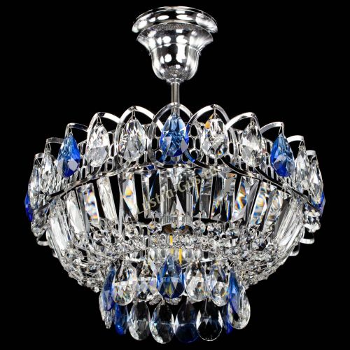 Люстра Астра Бутон №1 с подвесом Синяя в Кирове Гусь Хрустальный