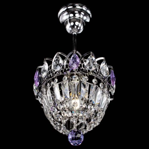 Люстра Астра Купол №1 с подвесом Фиолетовая в Кирове Гусь Хрустальный