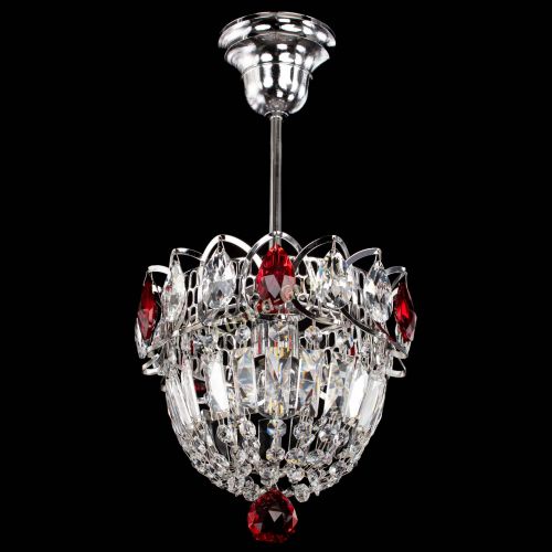 Люстра Астра Купол №1 с подвесом Красная в Кирове Гусь Хрустальный