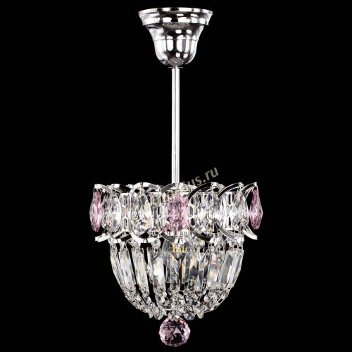 Люстра Астра Купол №1 с подвесом Розовая в Кирове Гусь Хрустальный