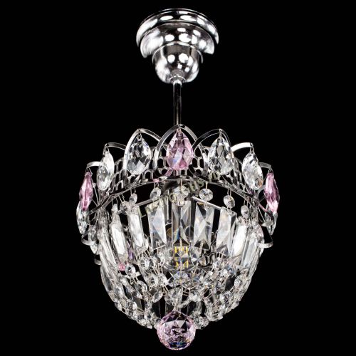 Люстра Астра Купол №1 с подвесом Розовая в Кирове Гусь Хрустальный