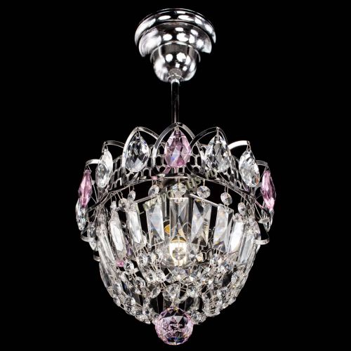 Люстра Астра Купол №1 с подвесом Розовая в Кирове Гусь Хрустальный