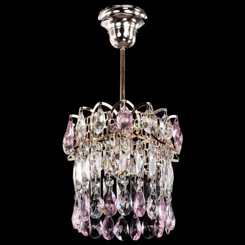 Люстра Астра пластинка №1 розовая в Кирове Гусь Хрустальный