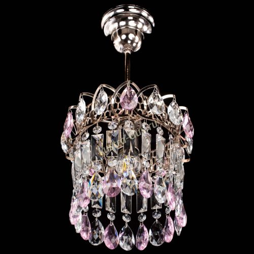 Люстра Астра пластинка №1 розовая в Кирове Гусь Хрустальный
