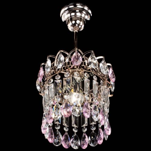 Люстра Астра пластинка №1 розовая в Кирове Гусь Хрустальный