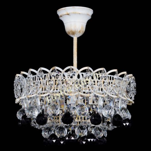 Люстра Астра шар №1 Черная белая в Кирове Гусь Хрустальный