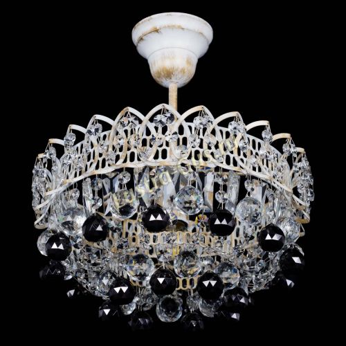 Люстра Астра шар №1 Черная белая в Кирове Гусь Хрустальный