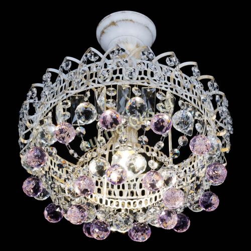 Люстра Астра шар №1 Розовая белая в Кирове Гусь Хрустальный