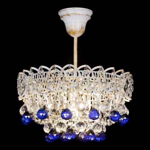 Люстра Астра шар №1 Синяя белая в Кирове Гусь Хрустальный