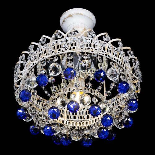 Люстра Астра шар №1 Синяя белая в Кирове Гусь Хрустальный