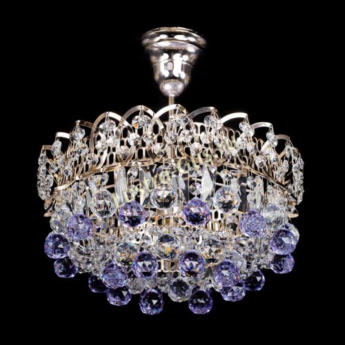 Люстра Астра шар фиолетовая 1 лампа в Кирове Гусь Хрустальный