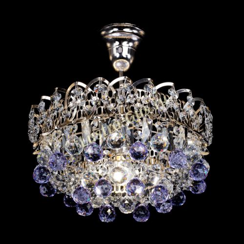 Люстра Астра шар фиолетовая 1 лампа в Кирове Гусь Хрустальный