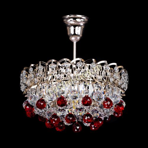Люстра Астра шар красная 1 лампа в Кирове Гусь Хрустальный