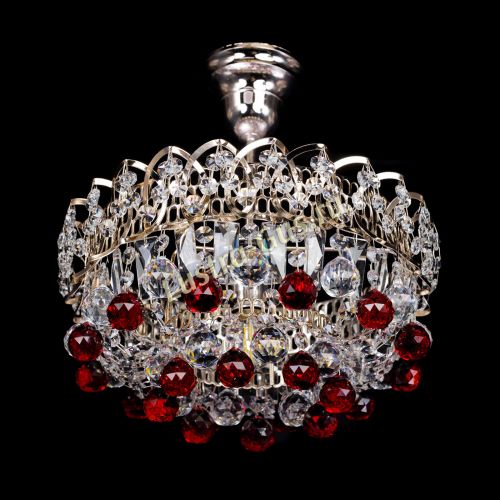 Люстра Астра шар красная 1 лампа в Кирове Гусь Хрустальный