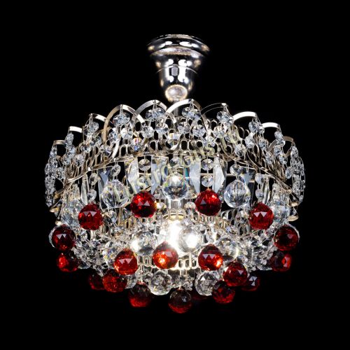Люстра Астра шар красная 1 лампа в Кирове Гусь Хрустальный