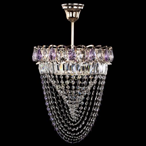 Люстра Астра Водоворот с подвесом №1 фиолетовая в Кирове Гусь Хрустальный