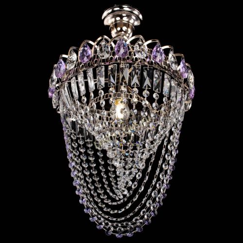 Люстра Астра Водоворот с подвесом №1 фиолетовая в Кирове Гусь Хрустальный