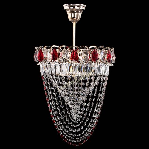 Люстра Астра Водоворот с подвесом №1 красная в Кирове Гусь Хрустальный